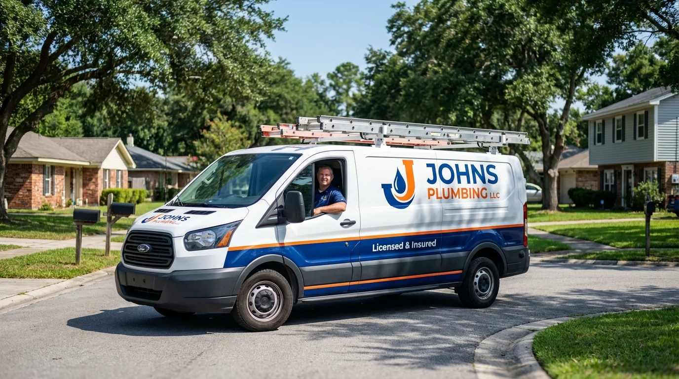 Johns Plumbing LLC service van in South Shore, KY