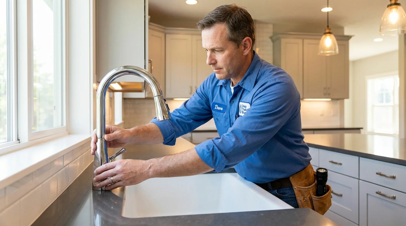 Kitchen faucet installation by Johns Plumbing LLC in South Shore